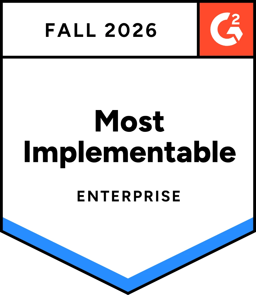 G2 Most Implementable, Enterprise — Fall 2026