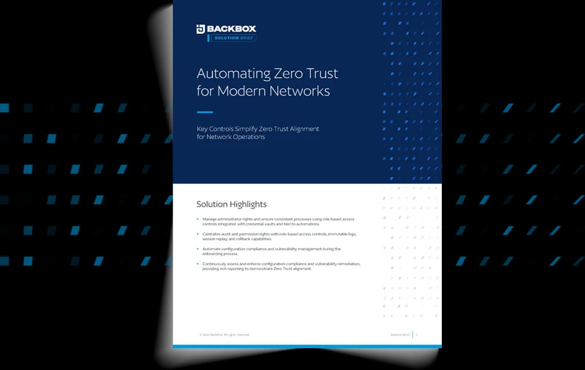 Cover image for the Automating Zero Trust for Modern Networks solution brief
